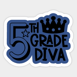 5th Grade Diva Cute Kids Girls School Back to School Sticker